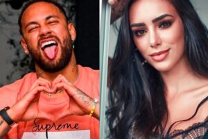 Neymar e Bruna Biancardi fazem primeira aparição pública após traição Casal participou de leilão do instituto do jogador