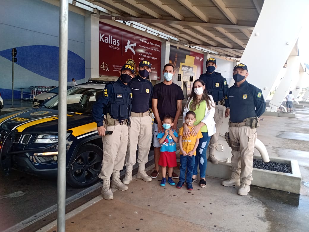 PRF fez homenagem no Aeroporto de Goiânia. (Foto: Reprodução)