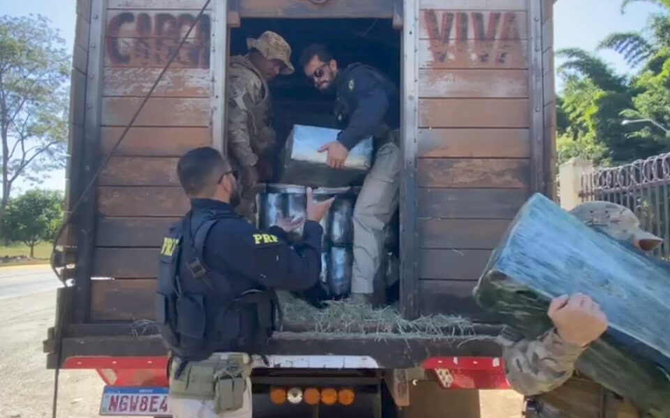 Polícia apreende 4 toneladas de maconha em caminhão carregado com feno