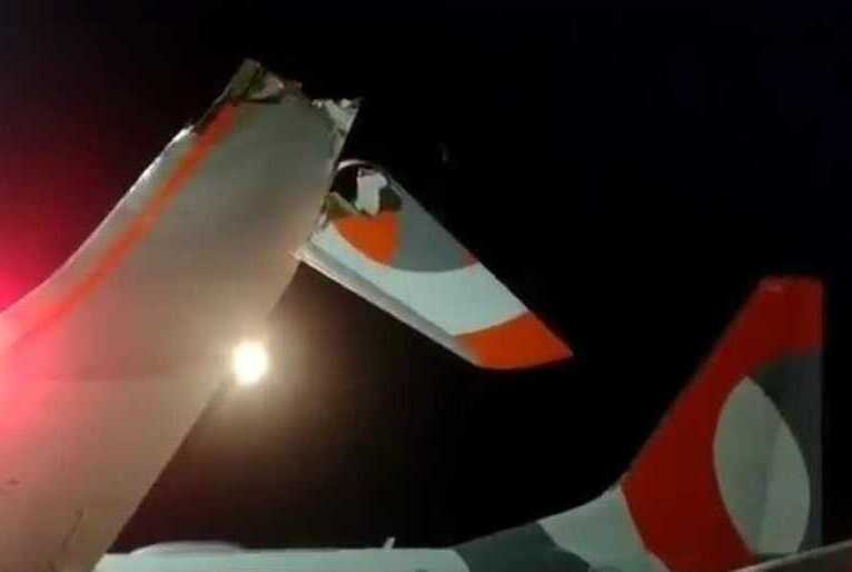Aviões da Gol e da Azul colidem em pátio do aeroporto de Campinas (SP) (Foto: Twitter)