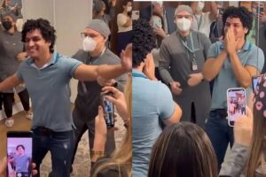 Jovem viraliza nas redes sociais com chá de revelação para harmonização facial - assista