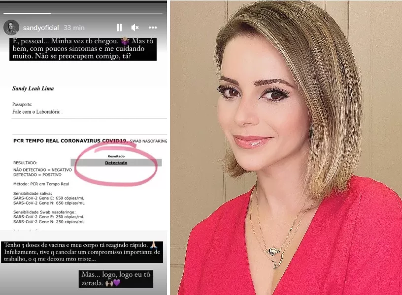 Sandy testou positivo para Covid-19