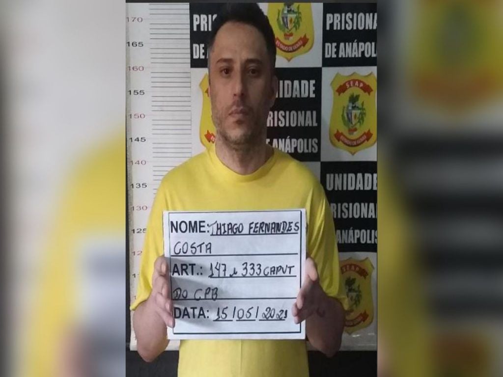 Thiago Fernandes Costa já respondeu por ameaça e suborno e cumpria pena por roubo (Foto: Reprodução)