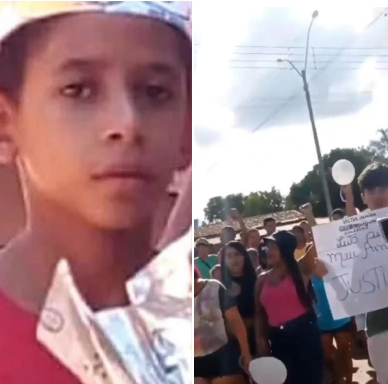 Emoção e gritos por justiça marcaram o enterro do menino Victor Henrique, assassinado na cidade de Maurilândia. (Foto: reprodução)
