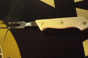 Objeto utilizado na agressão foi apreendido (Foto: Divulgação/Polícia Civil)