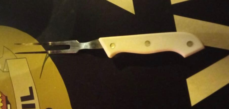 Objeto utilizado na agressão foi apreendido (Foto: Divulgação/Polícia Civil)