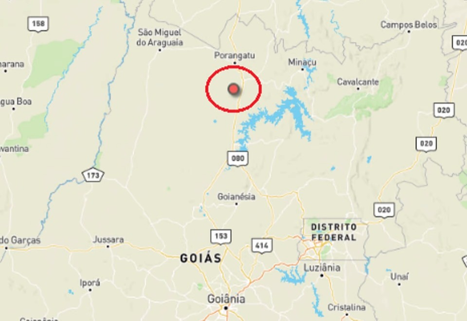 Tremor de terra em Estrela do Norte (GO) teve magnitude 3,7 na escala Richter (Foto: Reprodução -Obsis)