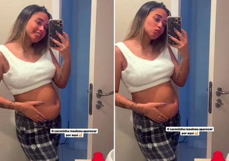 MC Loma mostra barriguinha de grávida