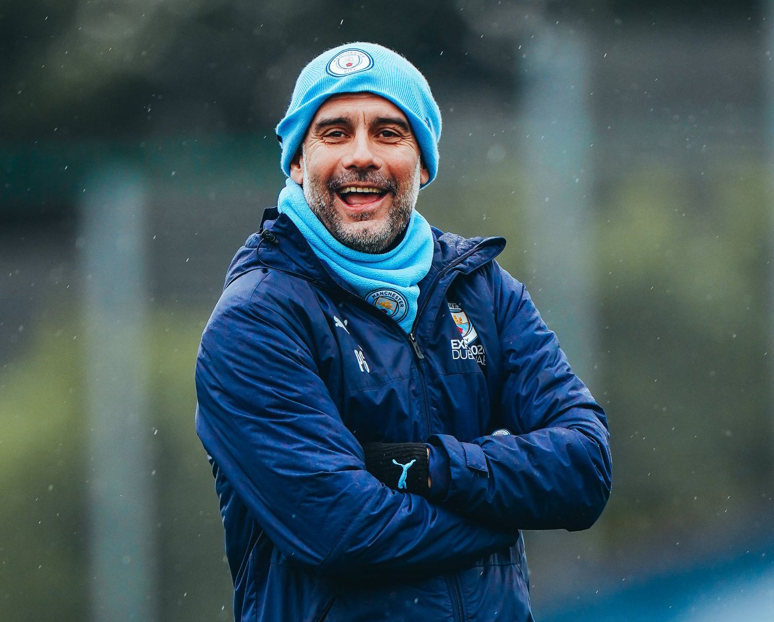 Guardiola no treino do Manchester City