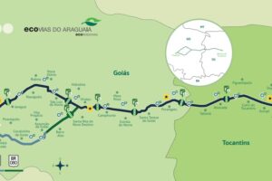 Mapa divulgado revela nove praças de pedágio. (Foto: Reprodução Ecovias)