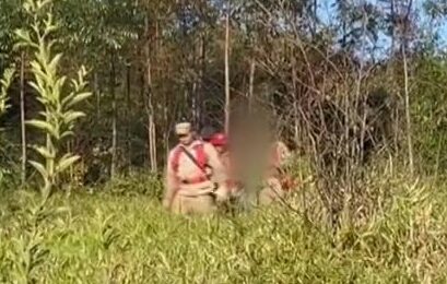 Bombeiros resgatam homem que foi abandonado em plantação de mandioca em Goianira (Foto: Divulgação/Corpo de Bombeiros)