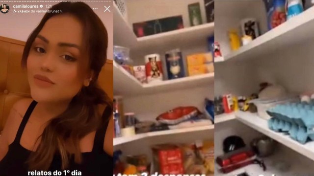 Camila Loures faz dieta de Maira Cardi e surpreende amigo com despensa fit e outra 'normal'