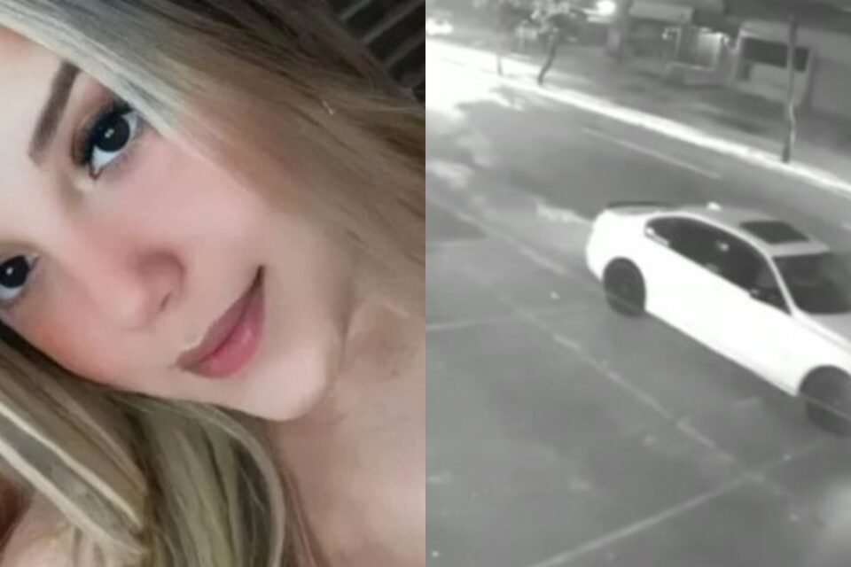 Uma BMW supostamente envolvida no racha que matou uma adolescente de 15 anos foi encontrada abandonada em Goiânia. (Foto: reprodução)