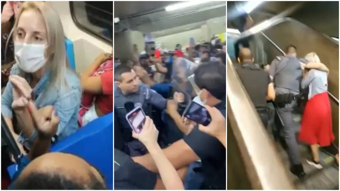 Uma mulher branca associou o cabelo de uma passageira negra a doenças e gerou revolta no metrô de São Paulo, na tarde de segunda-(2). (Foto: reprodução)