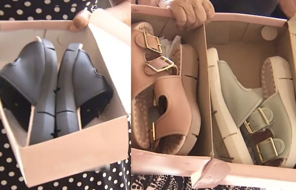 Sandálias foram vendidas por R$ 120. (Foto: Divulgação PC)