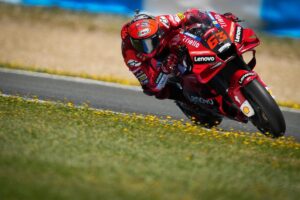 Francesco Bagnaia durante prova na Espanha da MotoGP