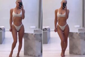 Kim Kardashian causa na web com lingerie cavada