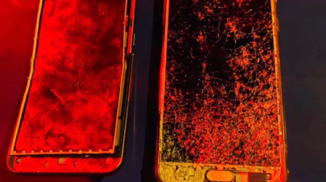 Celulares destruídos