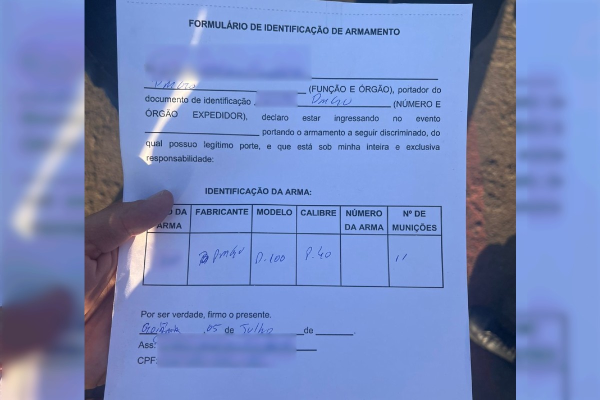 Termo assinado por policial que admitiu ser autor dos disparos durante show (Foto: Reprodução)