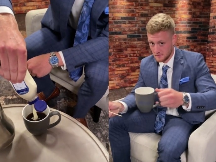 Jogador de futebol americano toma café com maionese e viraliza na web