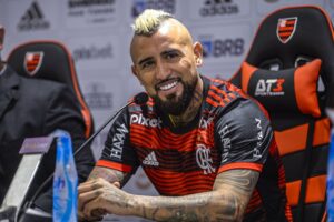 Vidal em apresentação no Flamengo