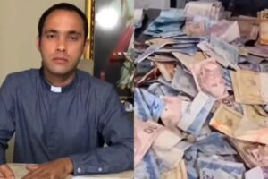 Homem rouba carro de padre, encontra R$ 23 mil e distribui para pessoas na rua (Foto: Redes sociais)