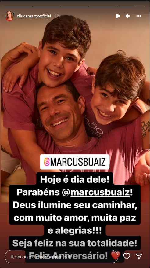 Mãe da cantora publicou imagem do empresário junto dos filhos. Zilu manda recado para Marcus Buaiz, ex de Wanessa Camargo