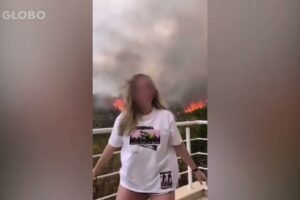 Brasileira faz vídeo dançando em frente a incêndio e causa indignação em Portugal
