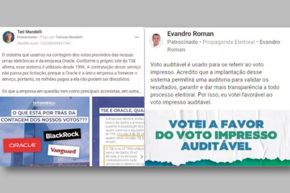 Candidatos fazem anúncios pagos com fake news sobre urnas (Foto: Reprodução)