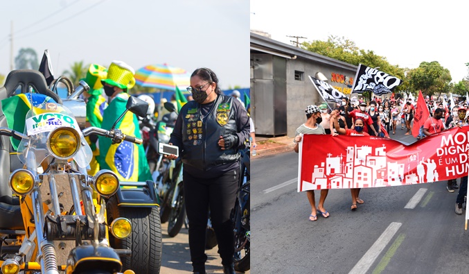 Grupos da direita conservadora e da esquerda organizam atos para o 7 de Setembro - Independência do Brasil -, na Grande Goiânia. (Fotos: Jucimar de Sousa/Mais Goiás)
