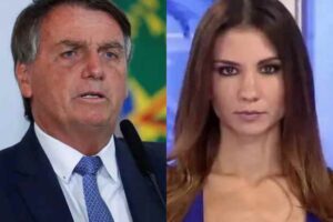Bolsonaro se irrita com pergunta de jornalista: 'Seu marido vota em mim' (Foto: Divulgação)