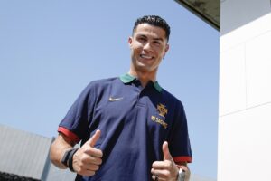 Cristiano Ronaldo em treino na seleção de Portugal