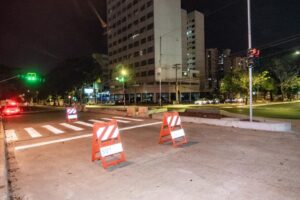 Prefeitura libera tráfego de ônibus no anel interno da Praça Cívica, em Goiânia (Foto: Divulgação)