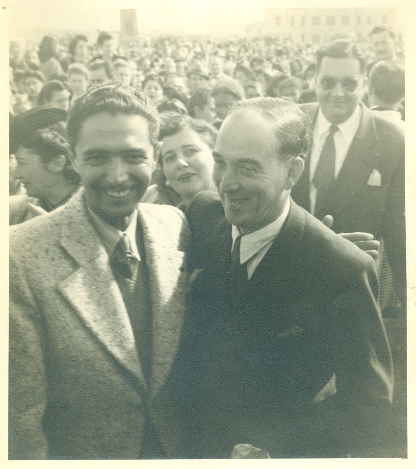 Pedro Ludovico e Venerando de Freitas após a missa campal. 05/07/1942. Autor não identificado. Goiânia – GO. Acervo MIS-GO.