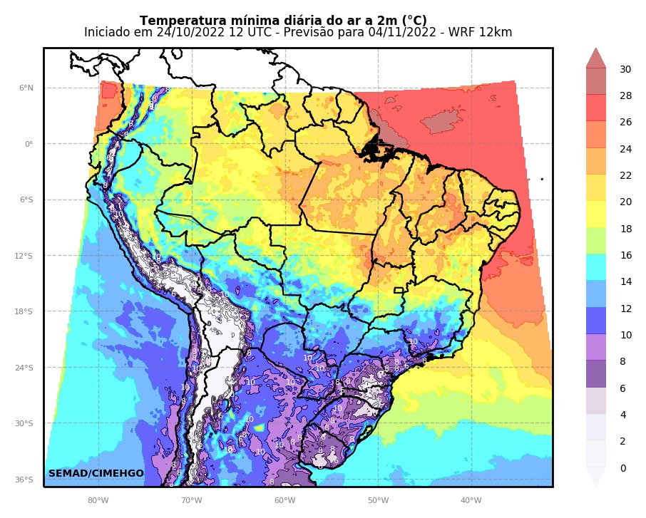 Frente fria deve provocar queda de temperatura no Brasil na próxima semana 