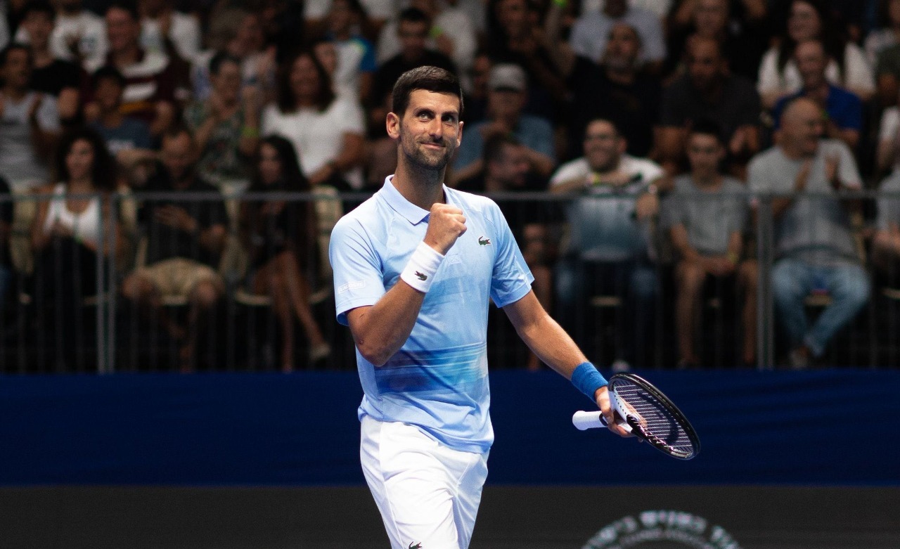 Djokovic durante competição de tênis