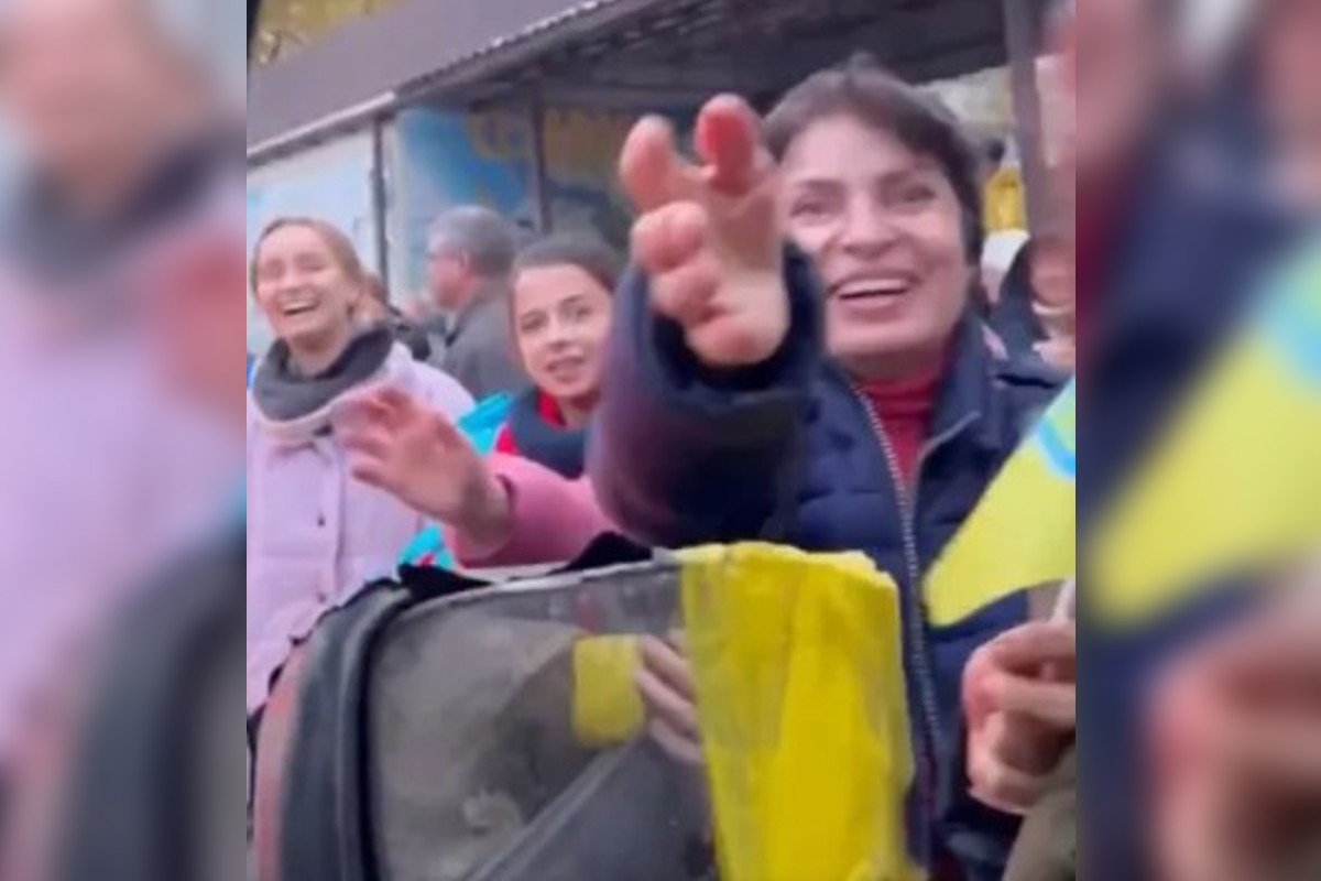 Primeira-dama da Ucrânia publica vídeo com festa nas ruas de Kherson: 'Imagens que fazem chorar' (Foto: Reprodução)