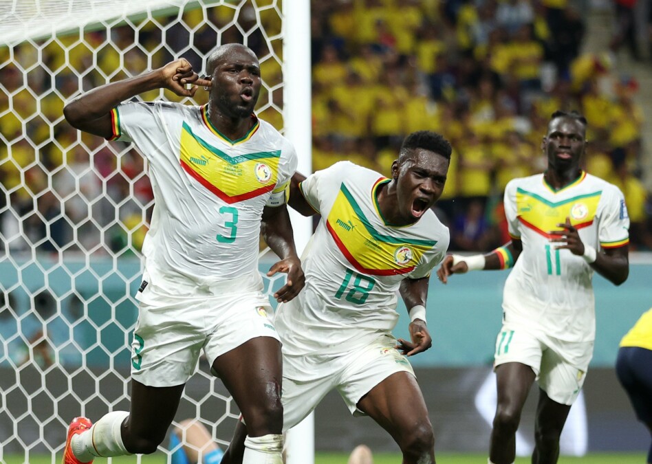 Koulibaly marca o segundo gol de Senegal, que coloca africanos na próxima fase. Foto: Divulgação - FIFA