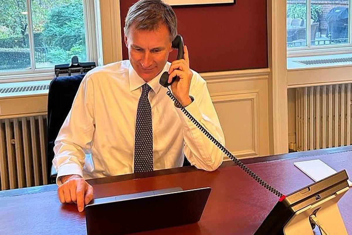 Ministro das Finanças do Reino Unido, Jeremy Hunt (Foto: redes sociais)