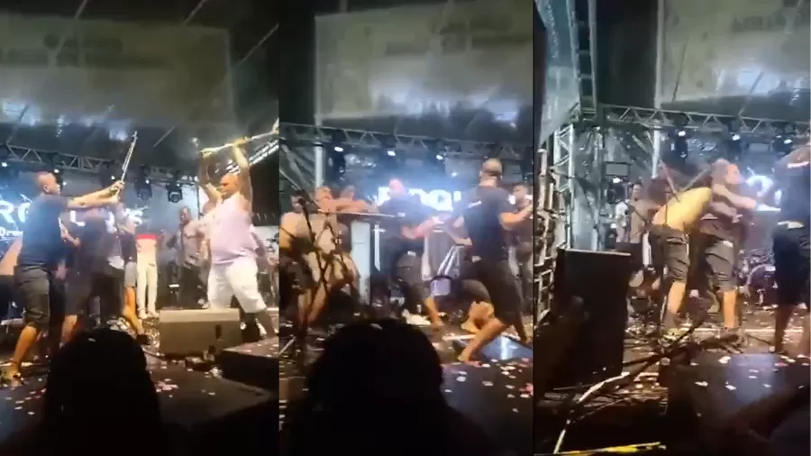 Caso aconteceu durante projeto cultural em Salvador Músicos do Psirico e Samba Trator trocam socos em cima do palco; vídeo