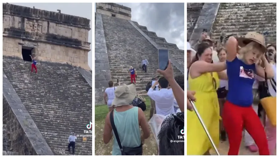 Pirâmide de Chichén Itzá é considerado Patrimônio da Humanidade Turista é agredida e expulsa após subir em pirâmide no México; vídeo