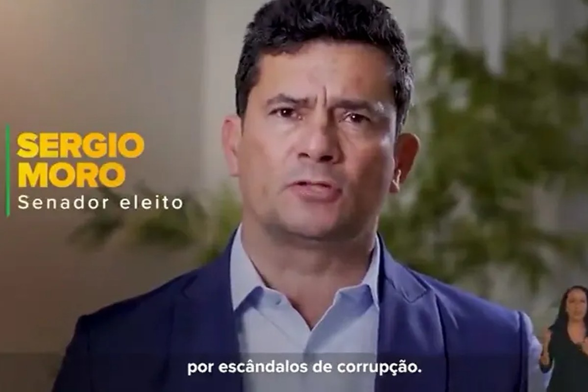 Bolsonaro leva Moro ao programa eleitoral da TV pela primeira vez (Foto: Reprodução)