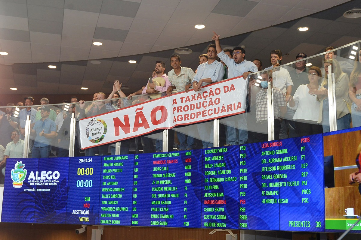 Protesto contra a taxa do agro (Foto: Denise Xavier - Divulgação)