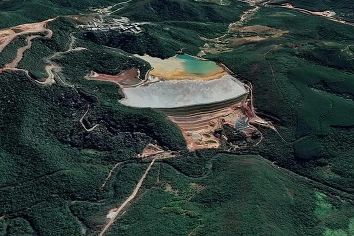 Barragem em Minas Gerais entra em nível de alerta (Foto: Reprodução/Google Earth)