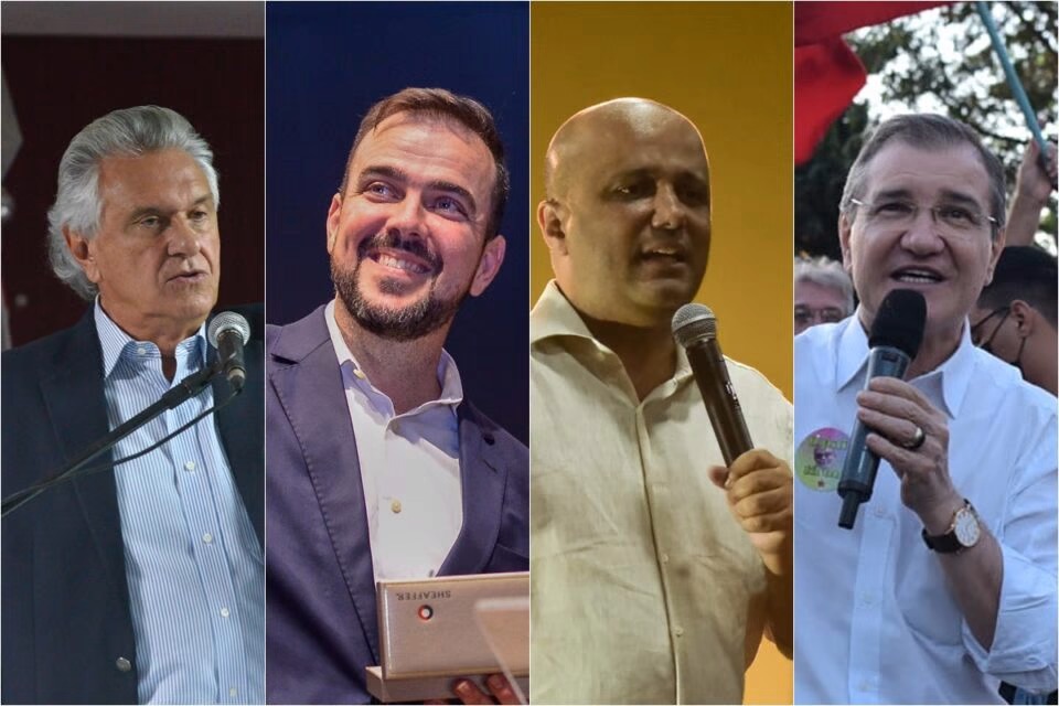 Goiás Pesquisas/Mais Goiás: Caiado tem 42,84% dos votos válidos, Mendanha 23,76% e Vitor Hugo 22,2%