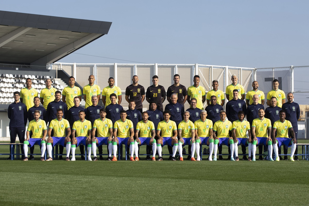 Foto oficial da seleção brasileira que estará no Catar