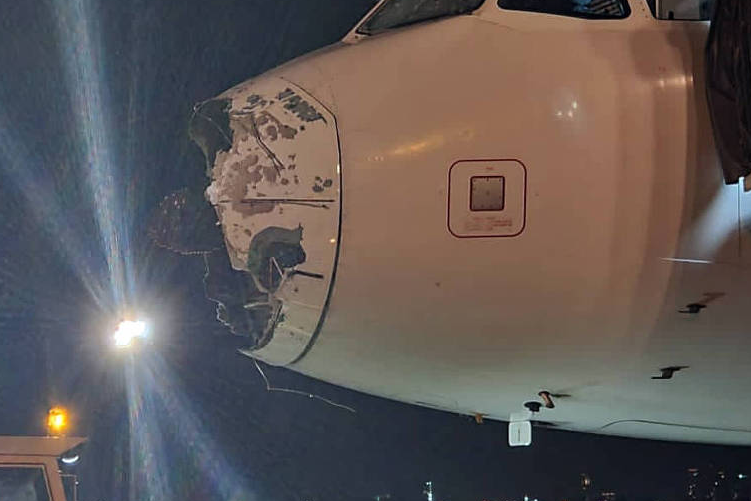 Bico de avião é destruído em tempestade durante voo do Brasil ao Paraguai