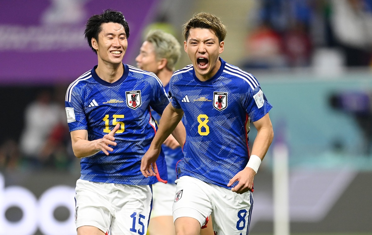 Doan comemora gol de empate do Japão contra a Alemanha
