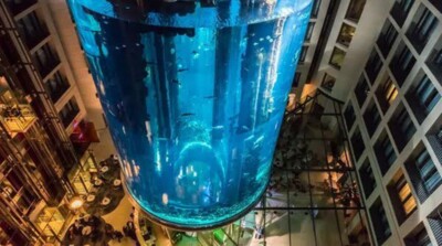 Maior aquário cilíndrico do mundo explode e espalha 1.500 peixes na Alemanha (Foto: Divulgação - Aquadom)