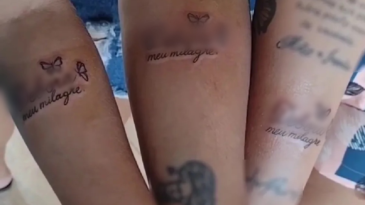 Amigas usaram a própria pele para homenagear a suposta doente (Foto: arquivo pessoal)